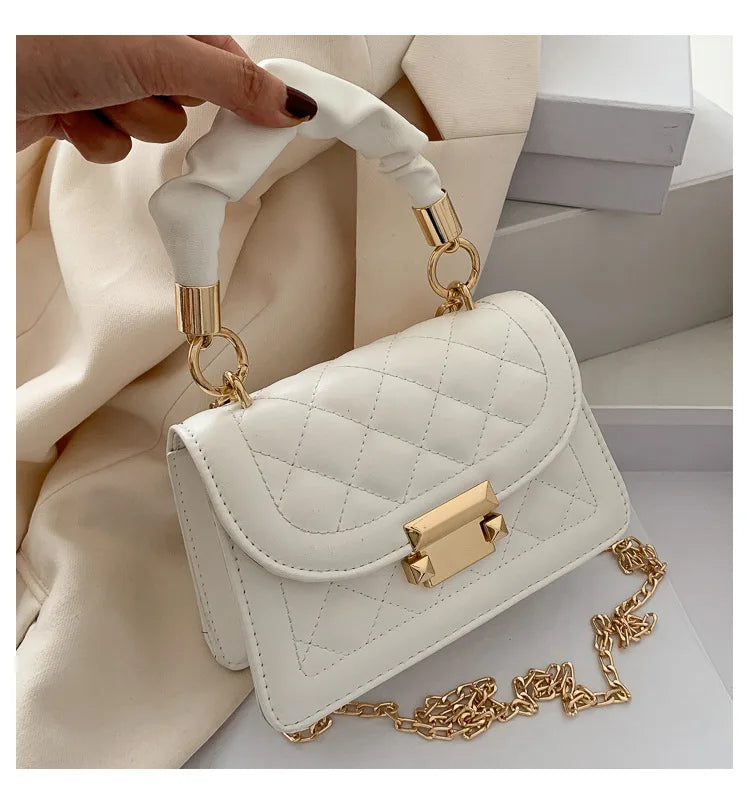 Women PU Leather Shoulder Bags Small Messenger Designer Female 2024 New Fashion Chain Rhomboid Crossbody Bag Ladies Mini Handbag