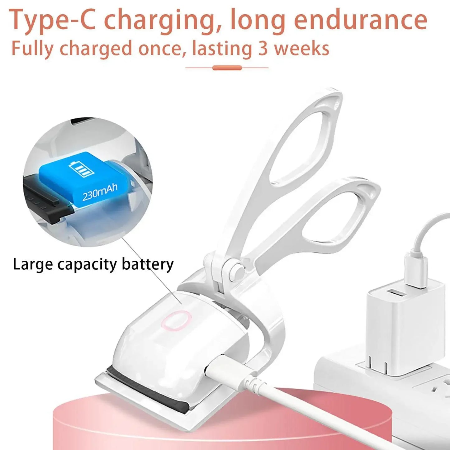 Electric Heated Eyelash Curler emperature Control Charging Durable Curling And Shaping Not Hurting Long Eyelashes Makeup Tools