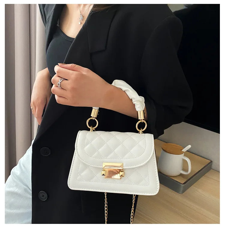 Women PU Leather Shoulder Bags Small Messenger Designer Female 2024 New Fashion Chain Rhomboid Crossbody Bag Ladies Mini Handbag