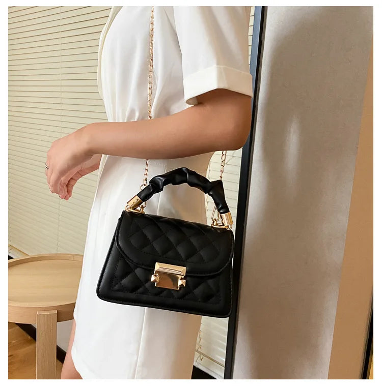 Women PU Leather Shoulder Bags Small Messenger Designer Female 2024 New Fashion Chain Rhomboid Crossbody Bag Ladies Mini Handbag