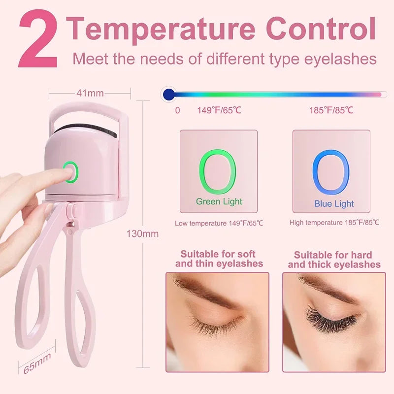 Electric Heated Eyelash Curler emperature Control Charging Durable Curling And Shaping Not Hurting Long Eyelashes Makeup Tools