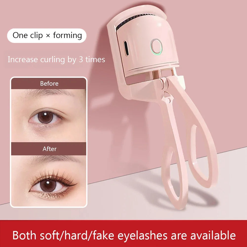 Electric Eyelash Curler USB Charging Model Fast Heating Portable Eye Lash Perm Shaping and Lasting Curling Thermal Eyelash Clip