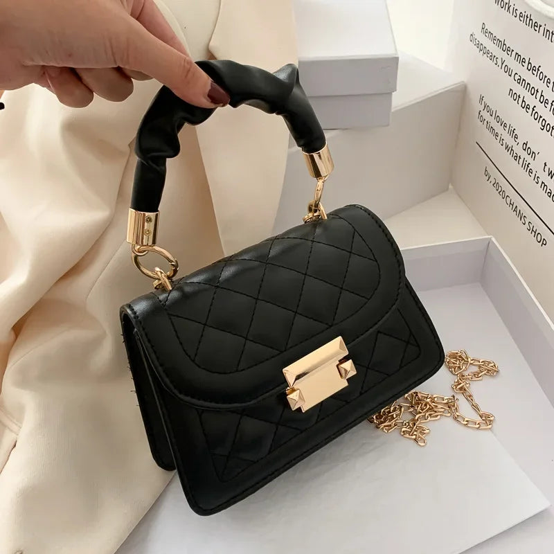 Women PU Leather Shoulder Bags Small Messenger Designer Female 2024 New Fashion Chain Rhomboid Crossbody Bag Ladies Mini Handbag