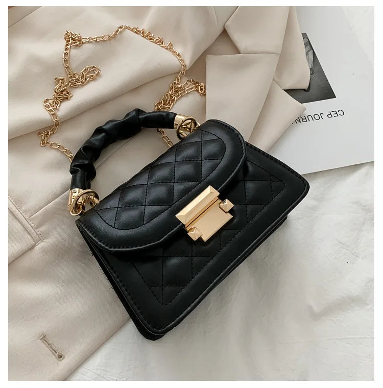 Women PU Leather Shoulder Bags Small Messenger Designer Female 2024 New Fashion Chain Rhomboid Crossbody Bag Ladies Mini Handbag