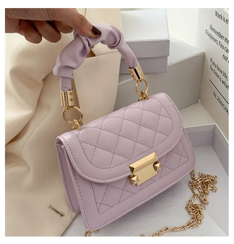 Women PU Leather Shoulder Bags Small Messenger Designer Female 2024 New Fashion Chain Rhomboid Crossbody Bag Ladies Mini Handbag