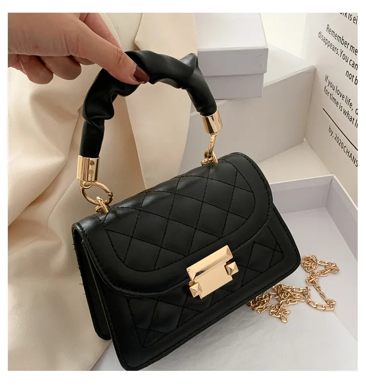 Women PU Leather Shoulder Bags Small Messenger Designer Female 2024 New Fashion Chain Rhomboid Crossbody Bag Ladies Mini Handbag