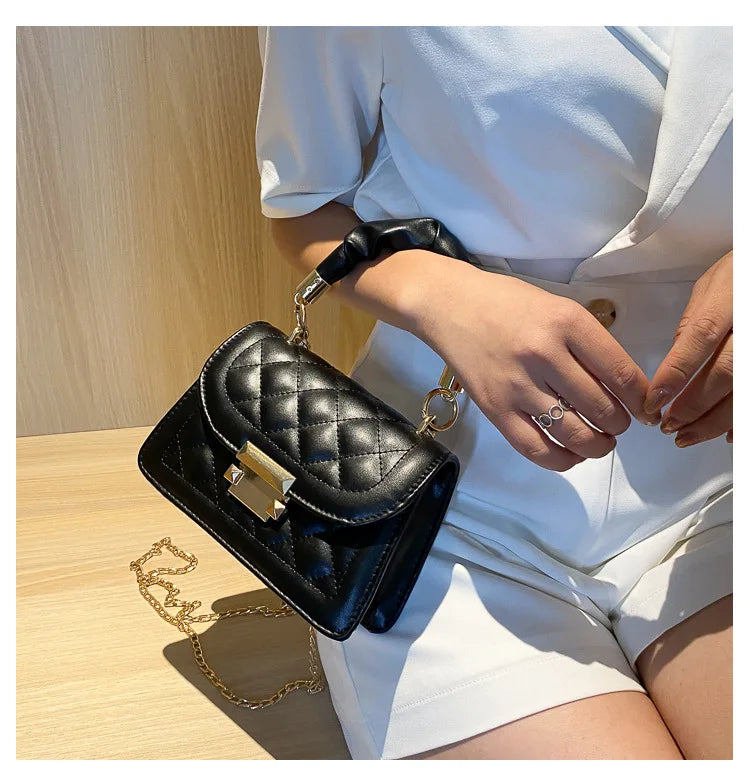 Women PU Leather Shoulder Bags Small Messenger Designer Female 2024 New Fashion Chain Rhomboid Crossbody Bag Ladies Mini Handbag